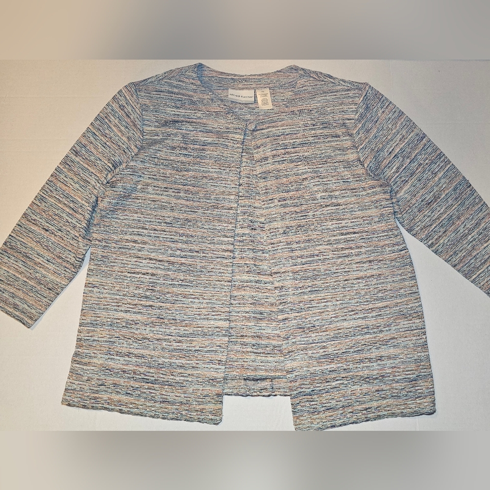 Alfred Dunner Women's Shirt Top Petite Medium Open Cardigan 3/4 Sleeve